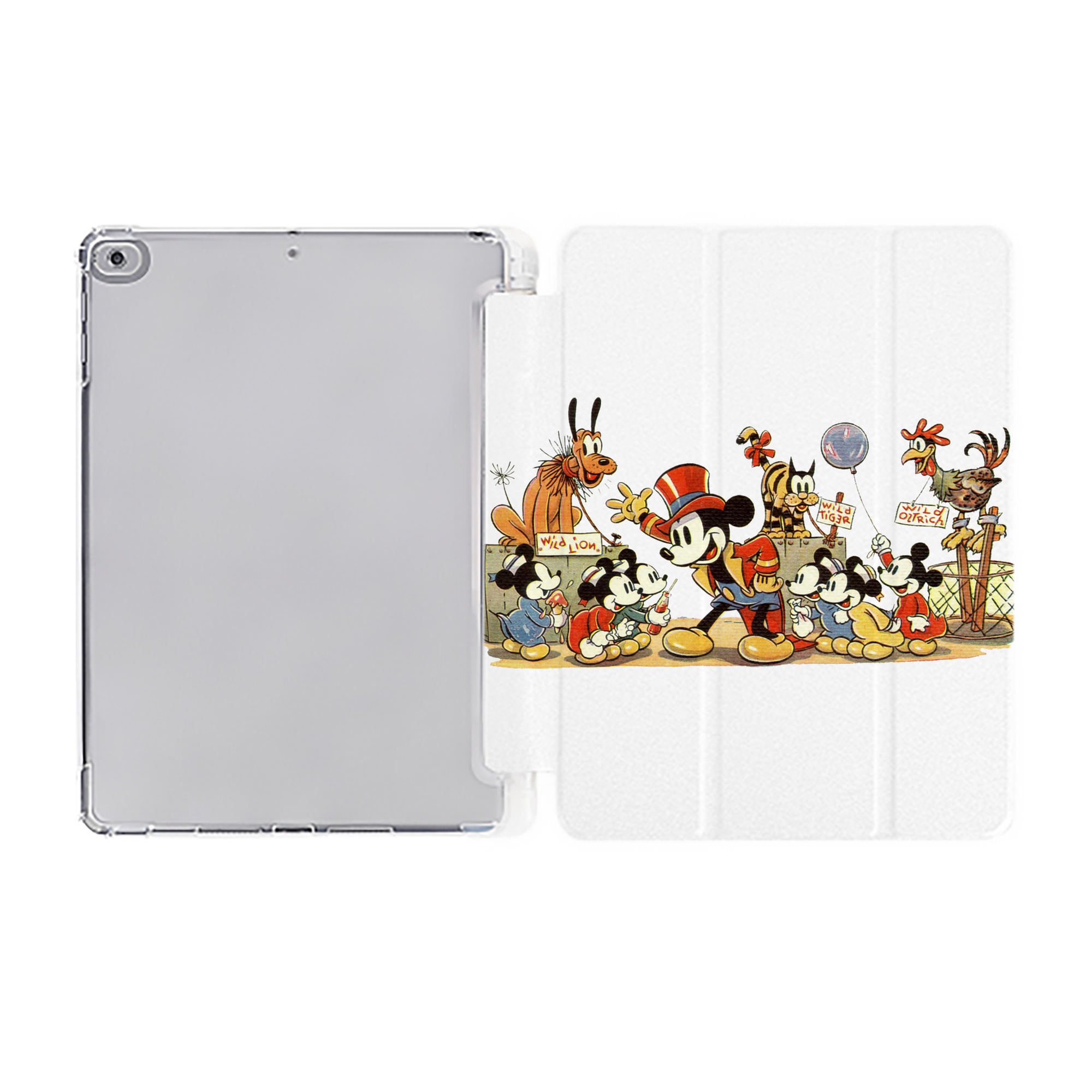 （画像用） ミッキーマウス Mickey Mouse IPad ケース ペン収納付き 三つ折りスタンド PUレザー×シリコン 対応機種9.5/10.5/10.9インチ